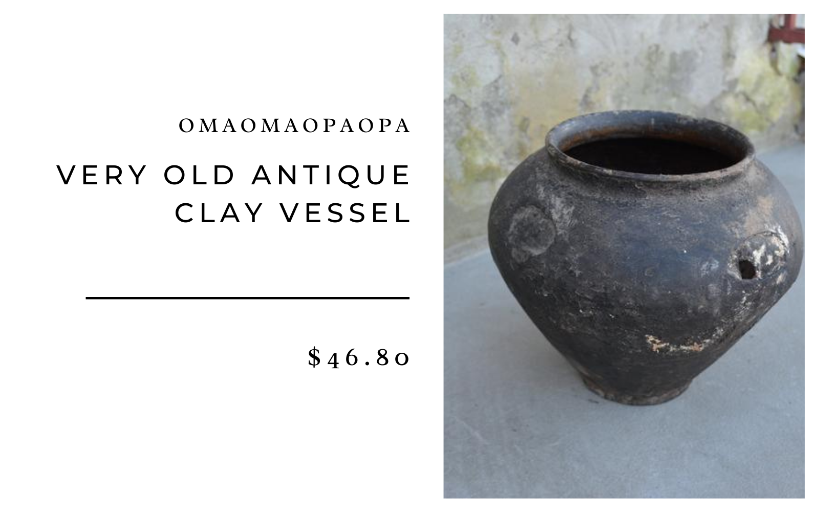 OmaOmaOpaOpa Very Old Antique Clay Vessel 