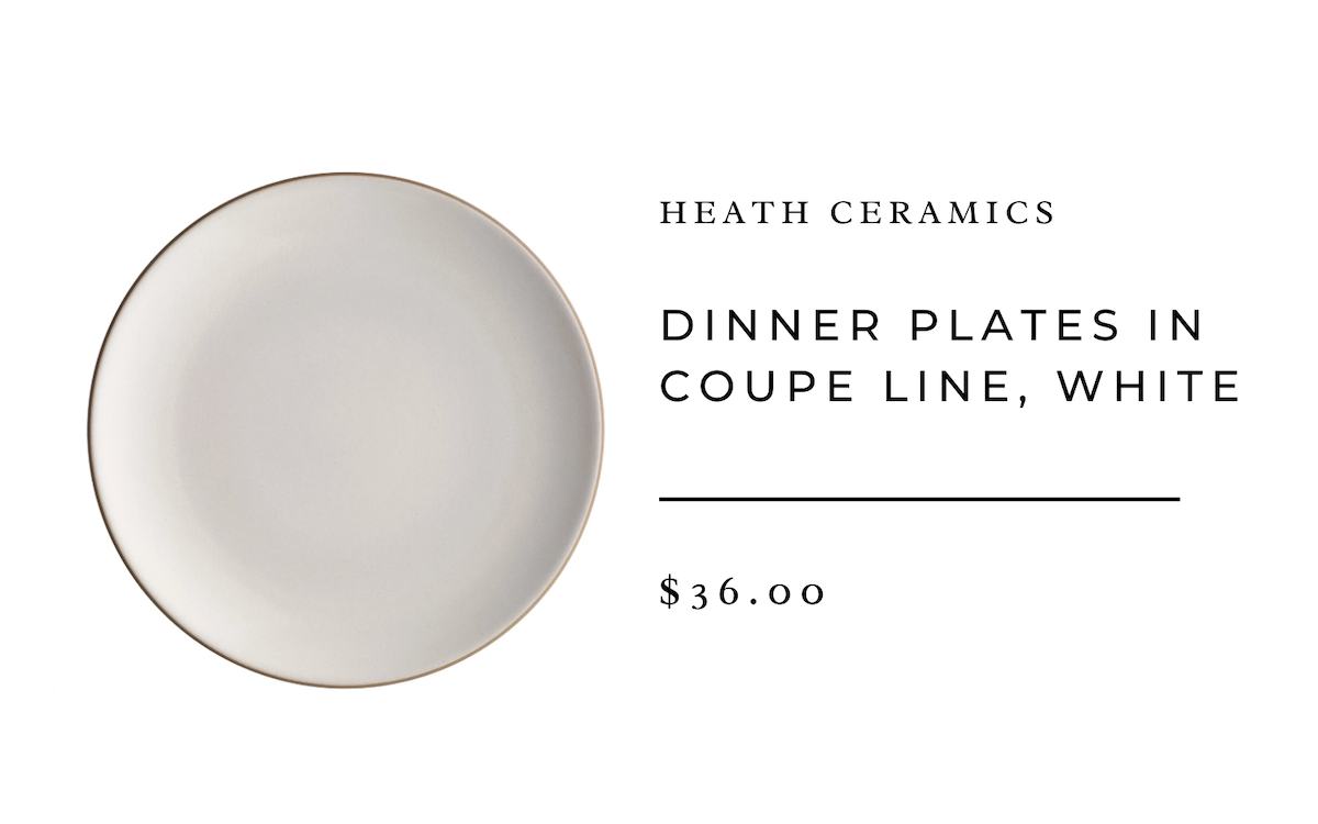 Heath Ceramics Dinner Plates in Coupe Line, White