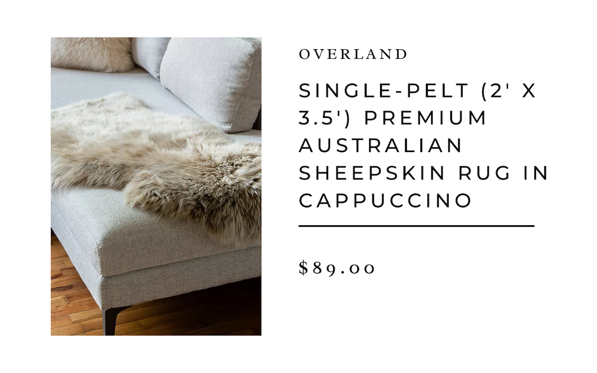 Overland Single-Pelt (2' x 3.5') Premium Australian Sheepskin Rug in Cappuccino