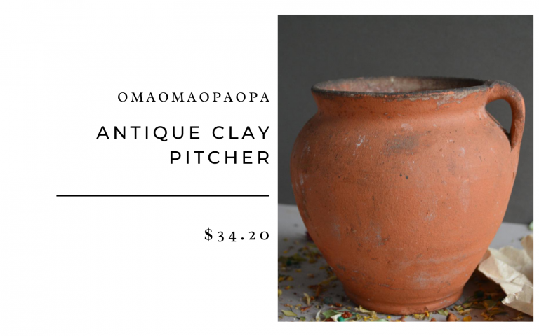 OmaOmaOpaOpa Antique Clay Pitcher