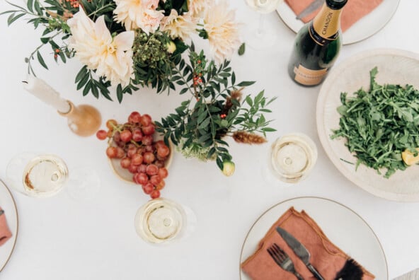 brunch table with chandon sparkling wine / champagne