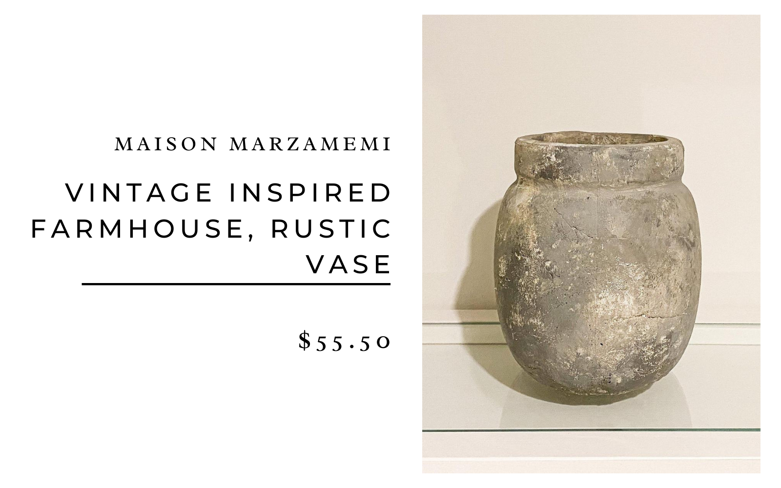 Maison Marzamemi Vintage Inspired Farmhouse Rustic Vase $55.50