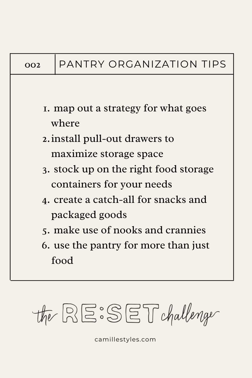 RESET Organize Pantry Pin