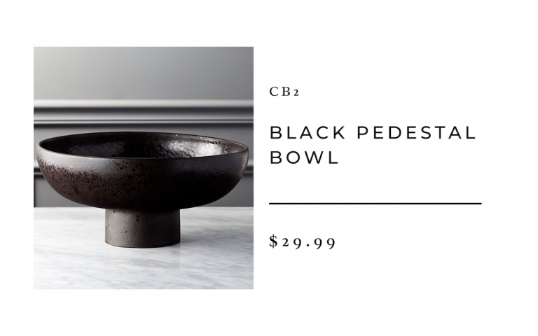 CB2 BLACK PEDESTAL BOWL