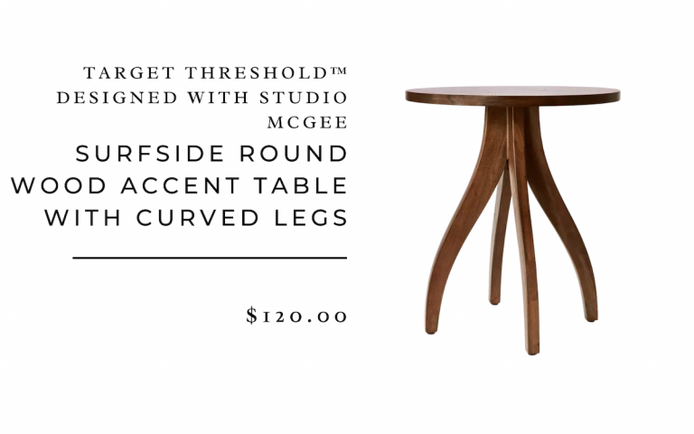 Surfside Round Wood Accent Table with Curved Legs - Threshold™ designed with Studio McGee