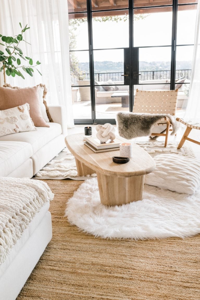 cozy neutral living room in Austin
