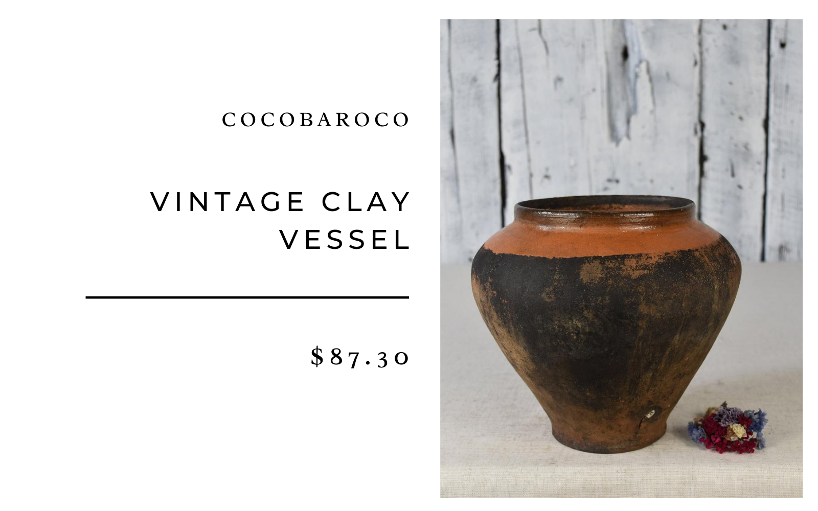Cocobaroco Vintage Clay Vessel