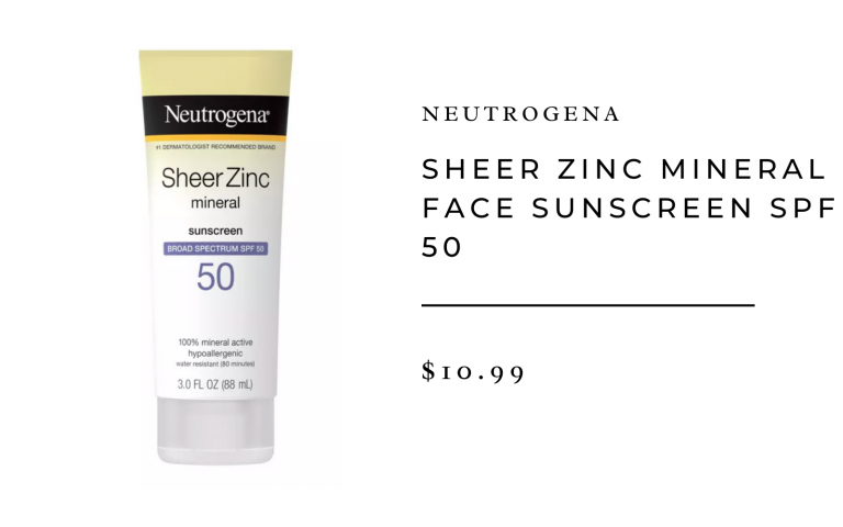 Neutrogena Sheer Zinc Mineral Face Sunscreen SPF 50