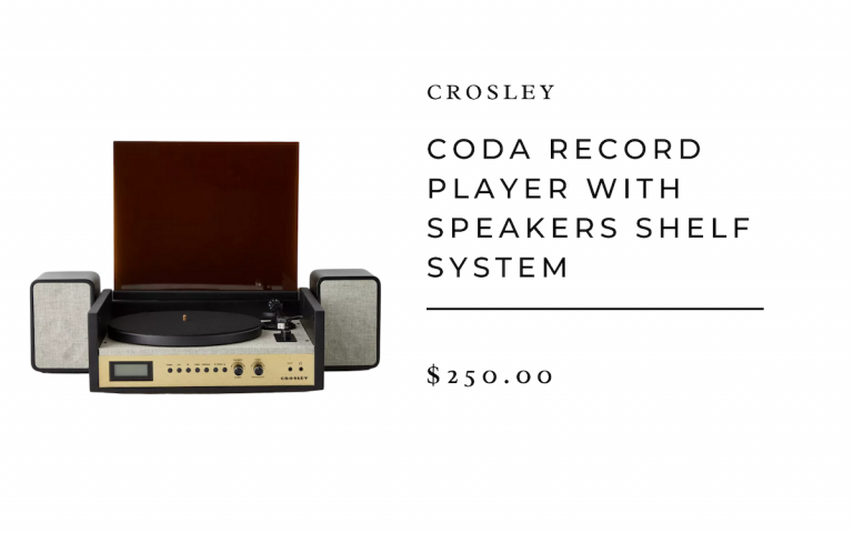 Crosley Coda Record Player With Speakers Shelf System