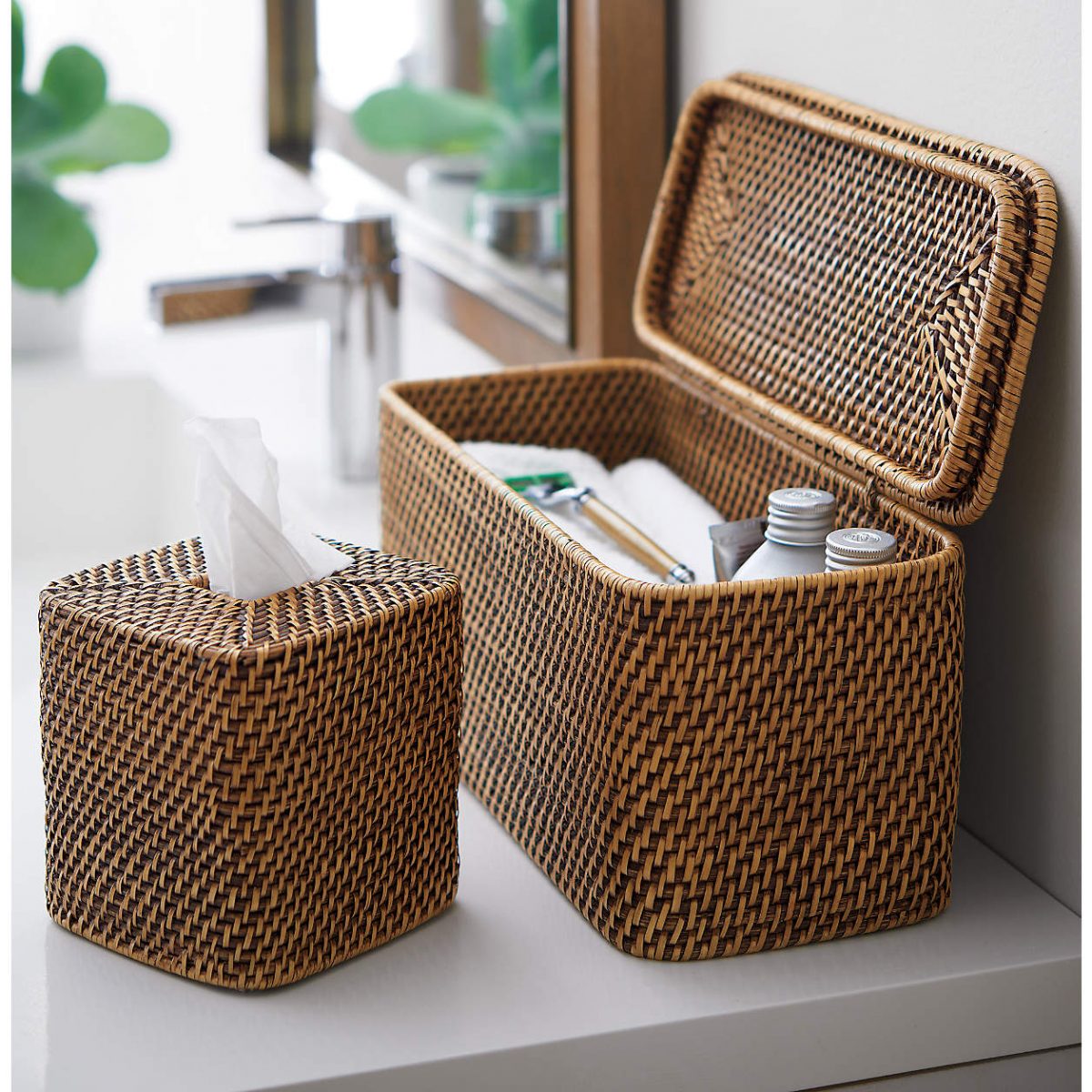 sedona lidden woven storage baskets