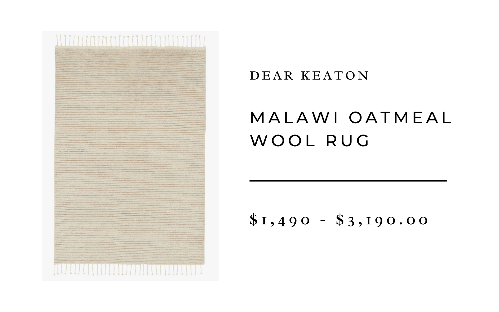 Dear Keaton Malawi Oatmeal Wool Rug