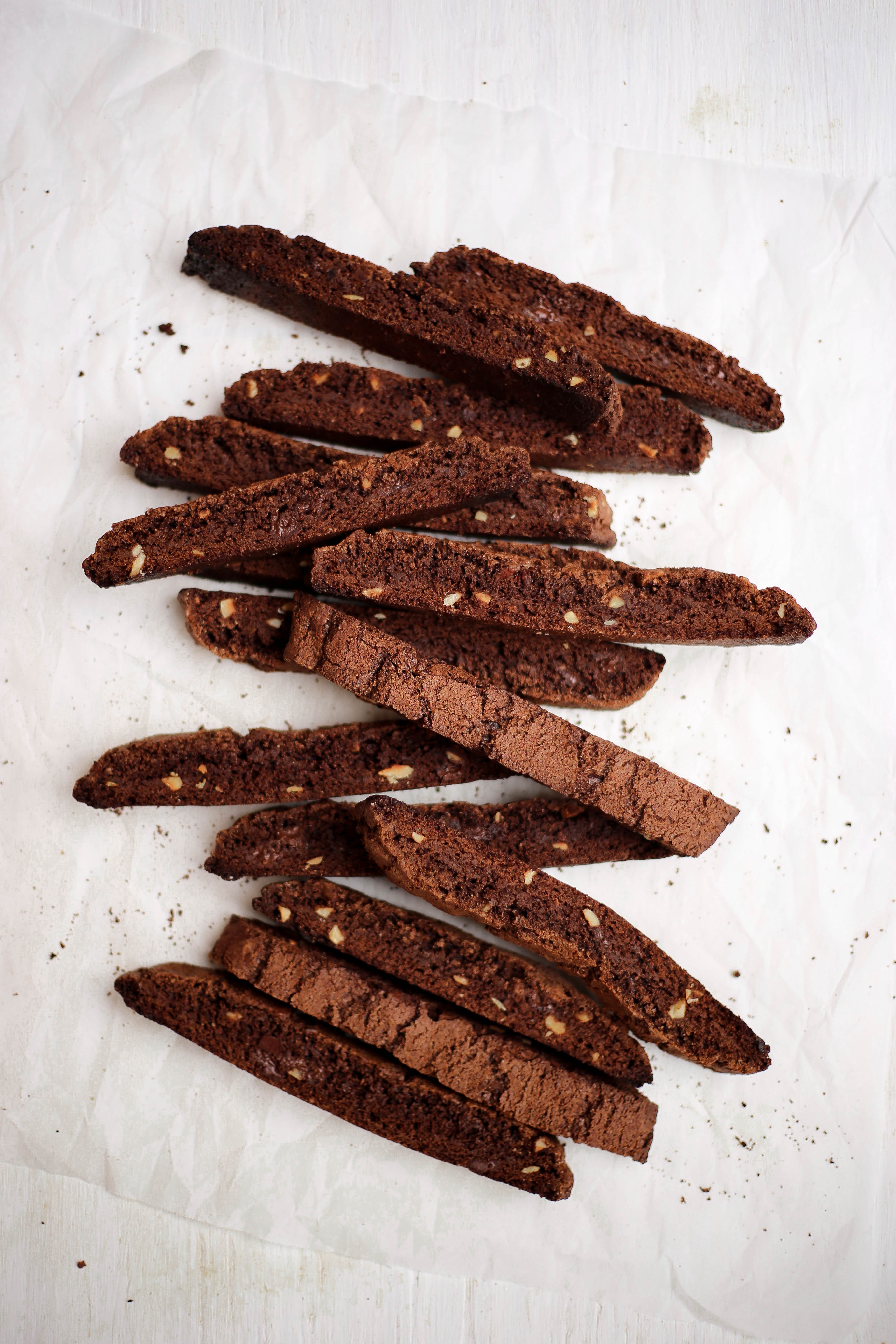 double chocolate orange and hazelnut biscotti