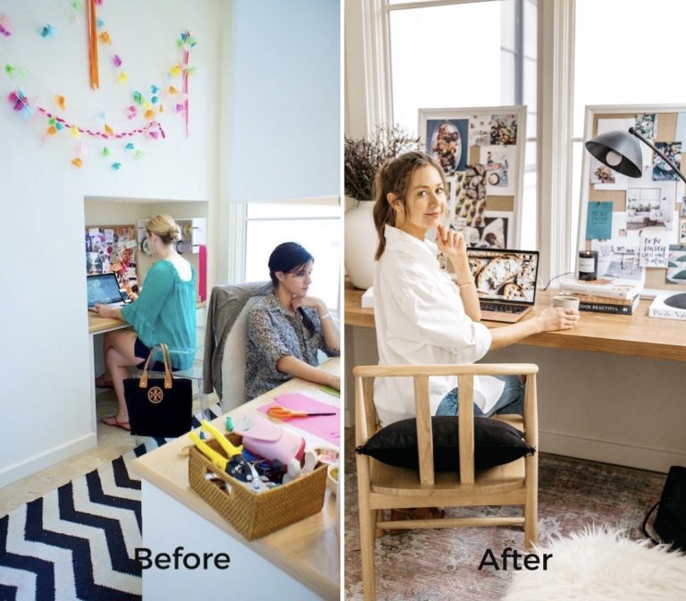 before and after camille styles home office