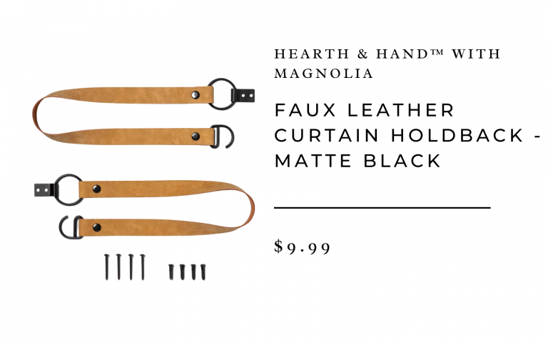 Faux Leather Curtain Holdback - Matte Black - Hearth & Hand™ with Magnolia