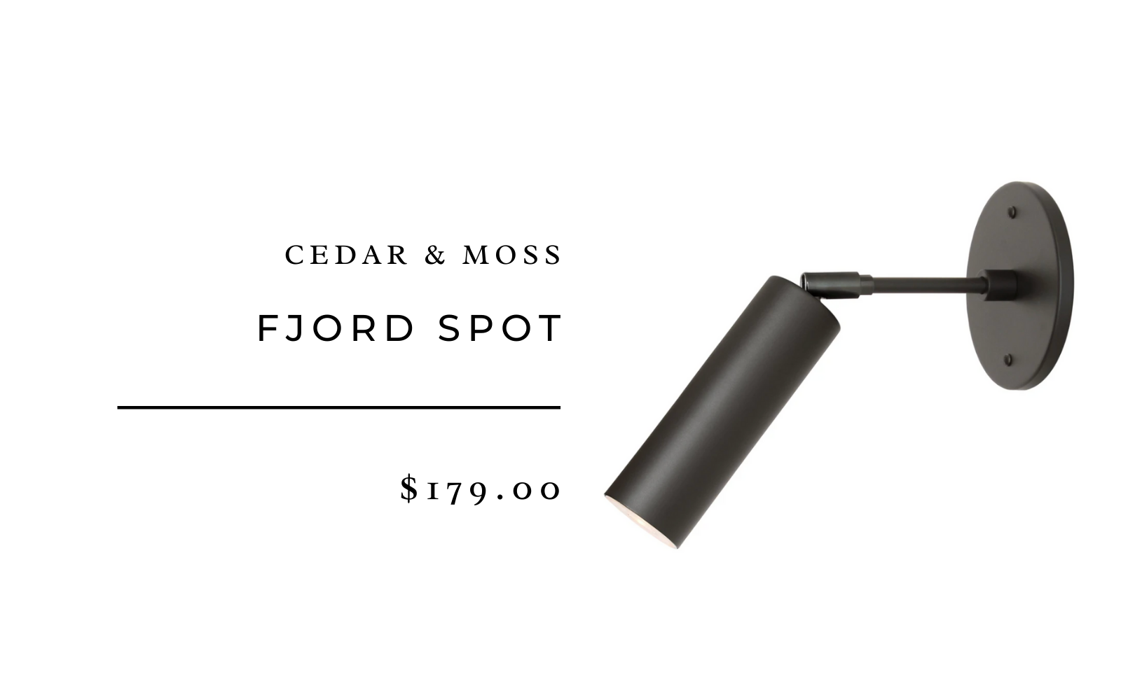 Cedar & Moss Fjord Spot Wall Lamp