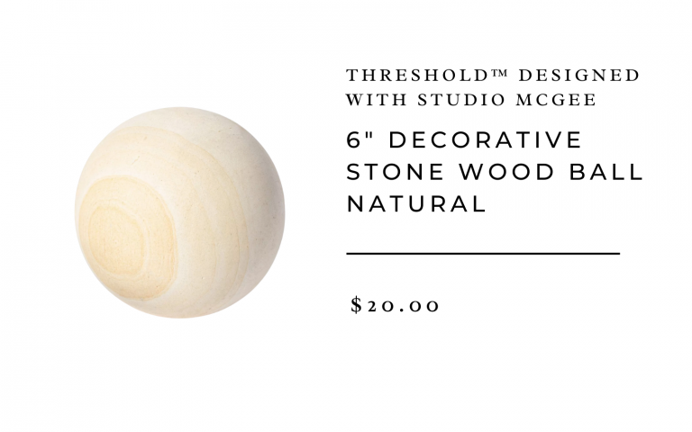 6" Decorative Stone Wood Ball Natural - Threshold™ designed with Studio McGee