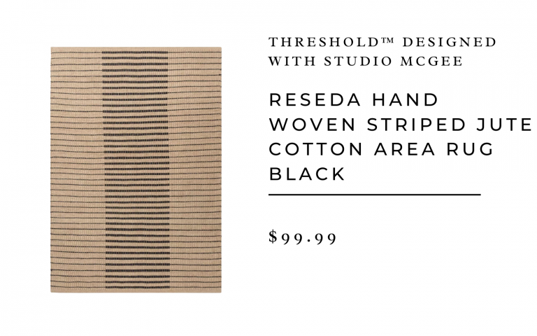 Reseda Hand Woven Striped Jute Cotton Area Rug Black - Threshold™ designed with Studio McGee 5x7