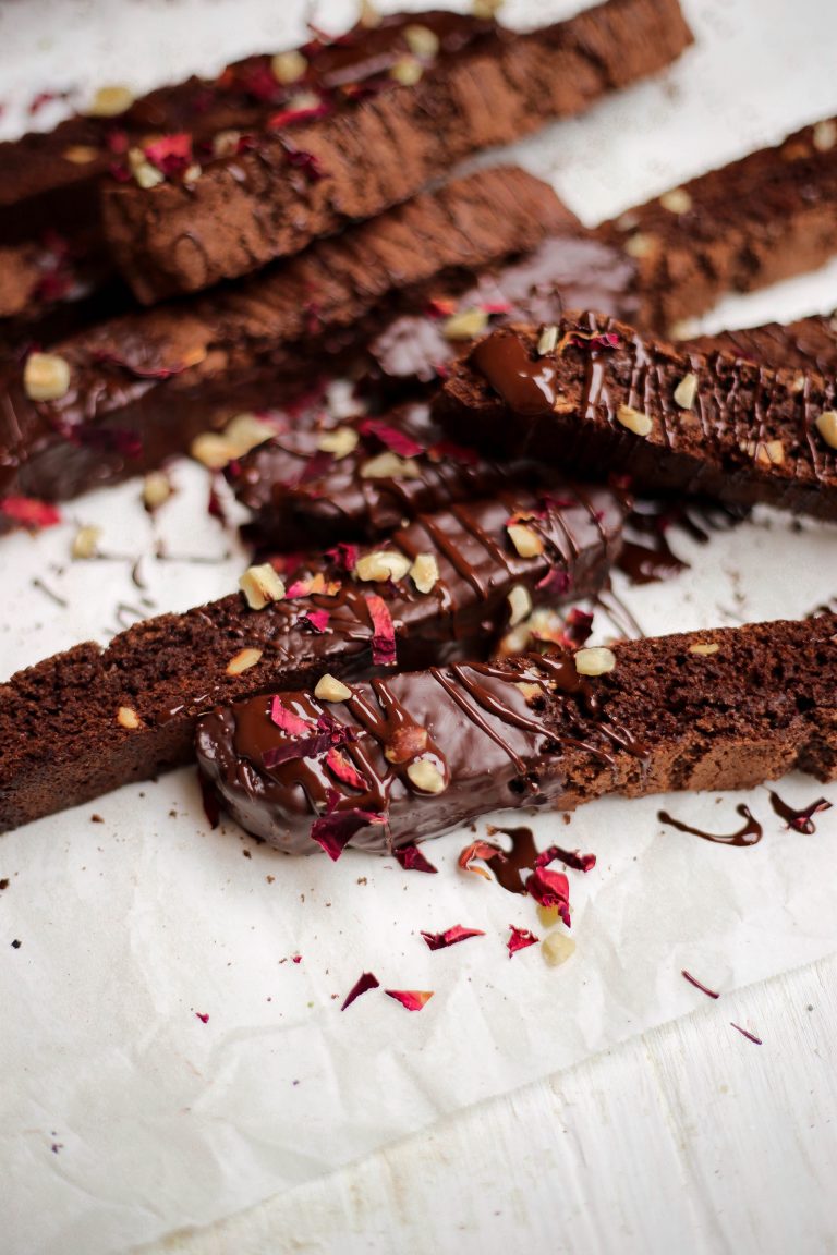 double chocolate orange and hazelnut biscotti