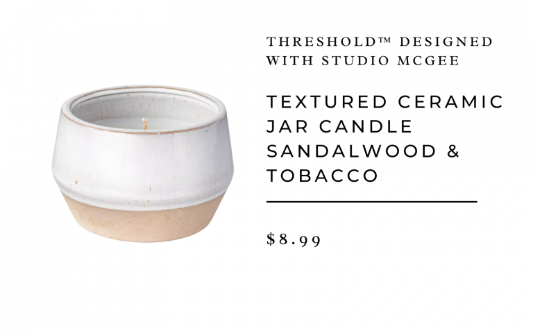 Textured Ceramic Jar Candle Sandalwood & Tobacco - Threshold™ designed with Studio McGee