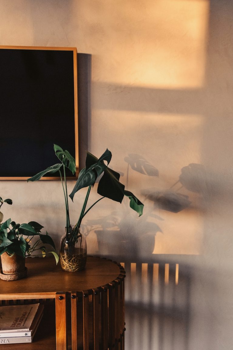 camille styles at home - console under tv in bedroom