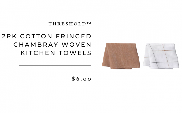 2pk Cotton Fringed Chambray Woven Kitchen Towels - Threshold™