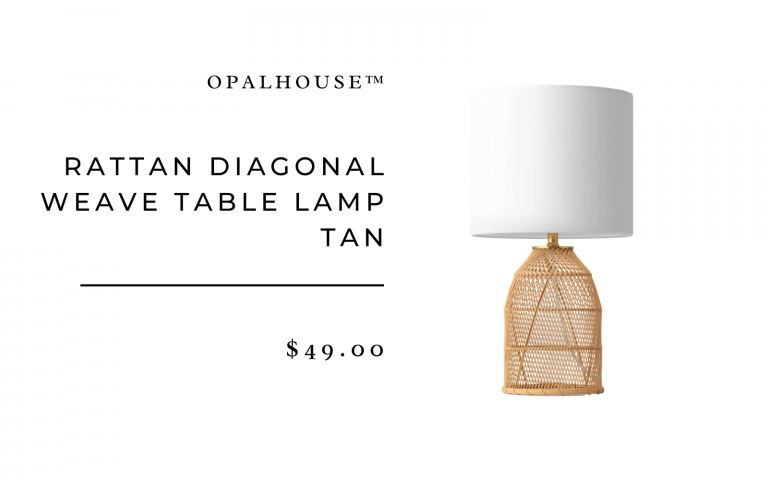 Rattan Diagonal Weave Table Lamp Tan - Opalhouse™