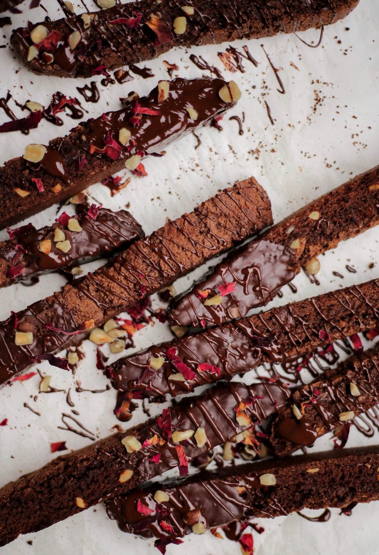 double chocolate orange and hazelnut biscotti