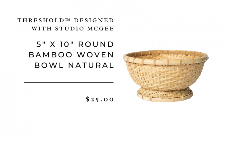 5" x 10" Round Bamboo Woven Bowl Natural - Threshold™ designed with Studio McGee