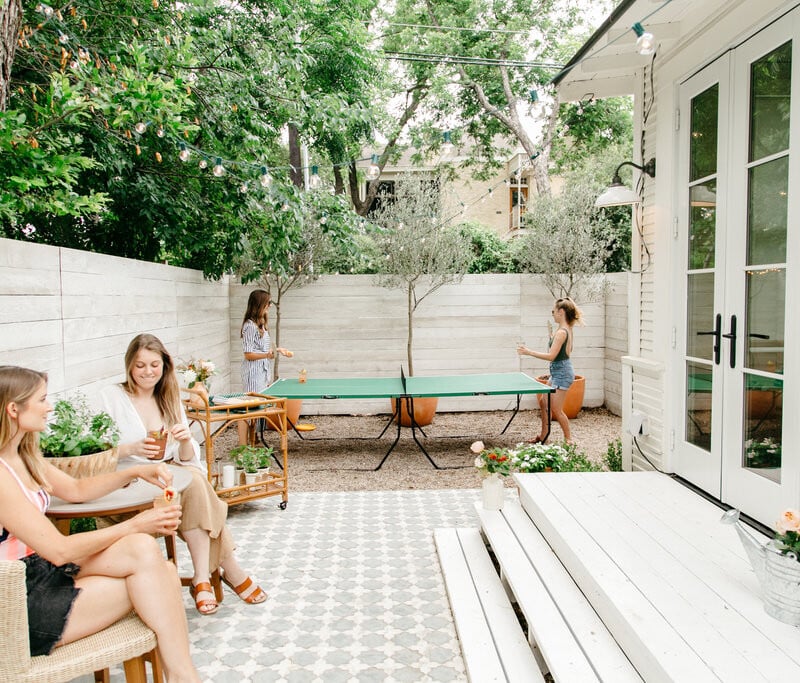 Cool backyard yoga session with my sisters at the end of a hot