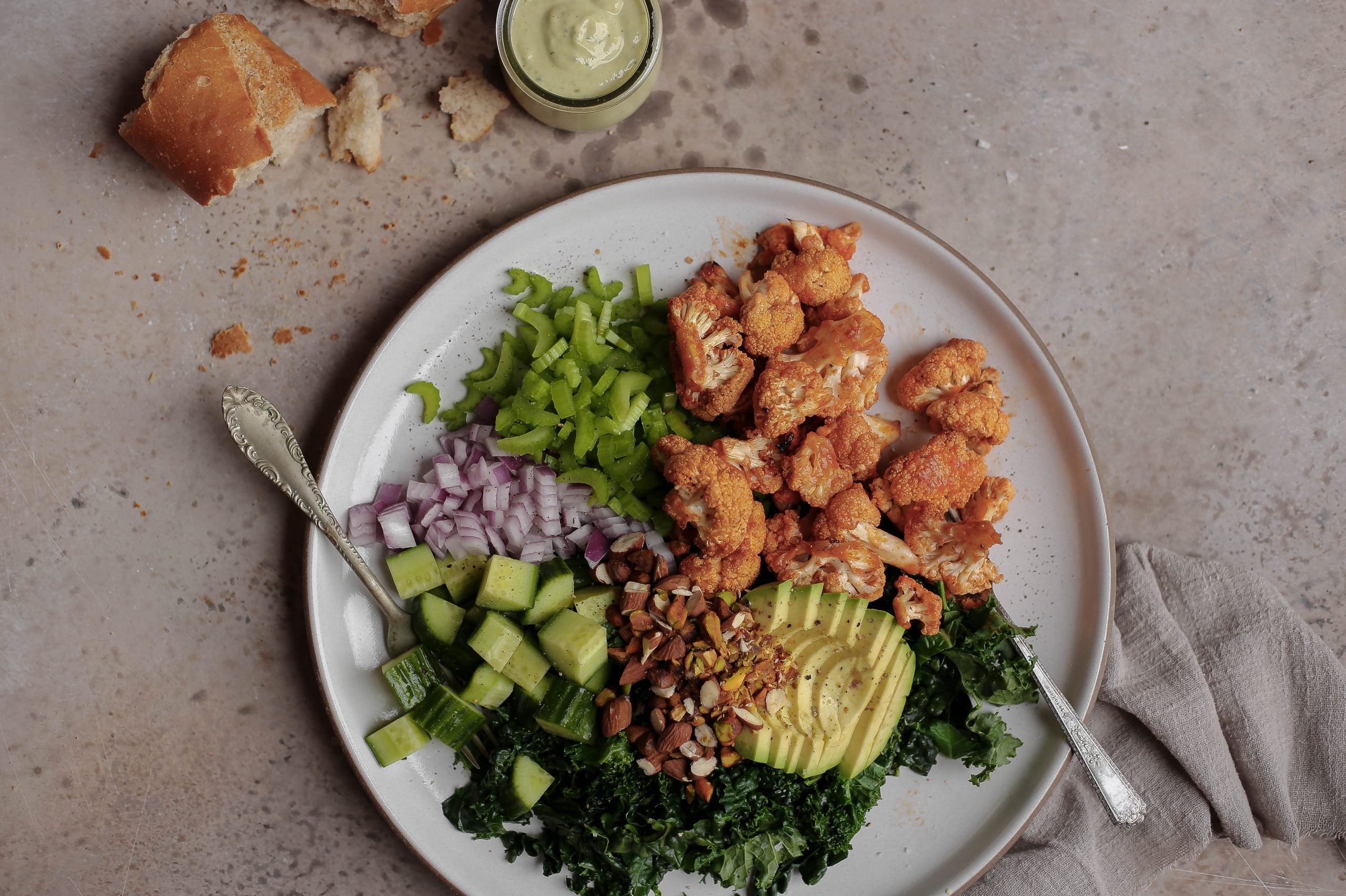 buffalo cauliflower chopped salad_fall salad recipes