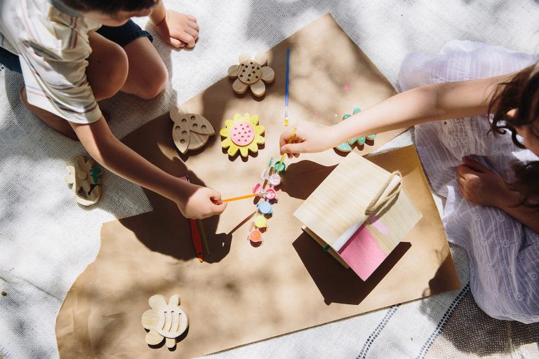 Kids Crafts for Easter - Spring Wooden Shapes to Paint