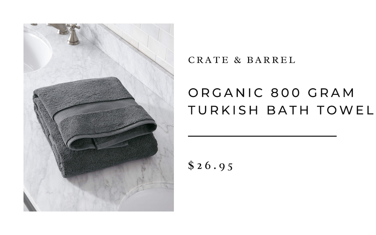 Organic 800-Gram Grey Turkish Bath Towels