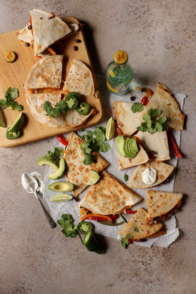 easy cheesy masala vegetable quesadillas