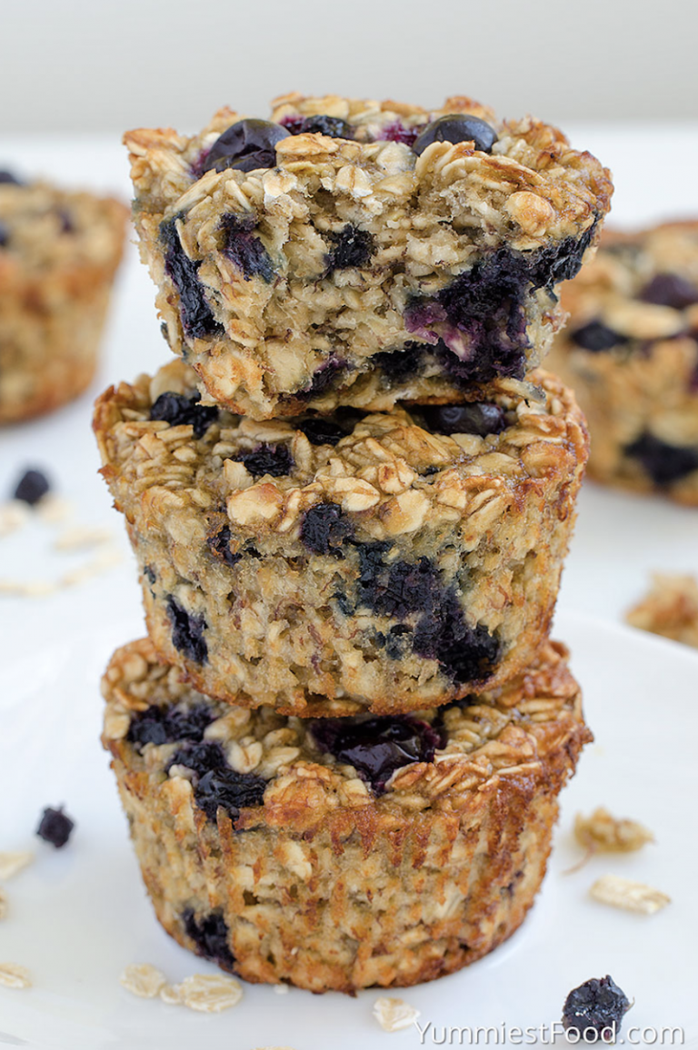 Yummiest Food Baked Blueberry Banana Oatmeal Cups