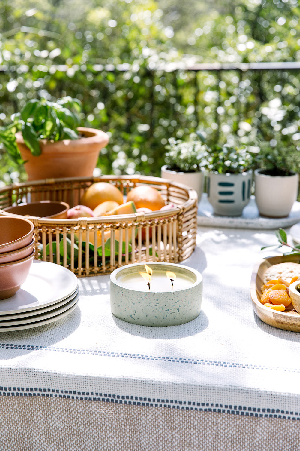 Spring Tabletop with Citronella Candle