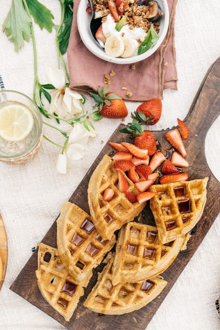 gluten and grain free waffles from purely elizabeth - spring brunch ideas