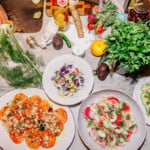 overhead shot of food - best new cookbooks of Spring 2021