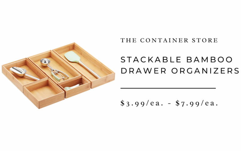 Stackable bamboo drawer organizer