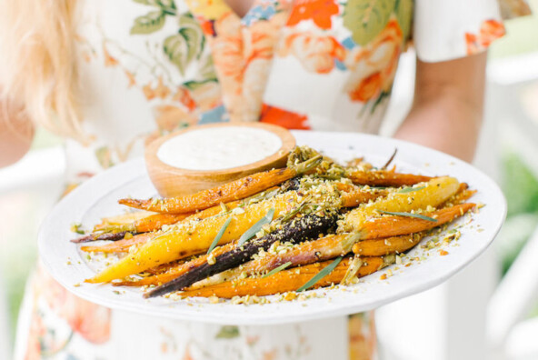 roast carrots recipe and spring dress