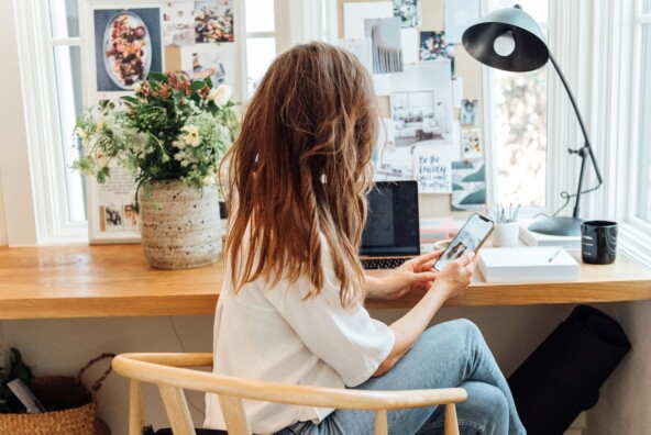 camille styles at home office desk_monthly routine