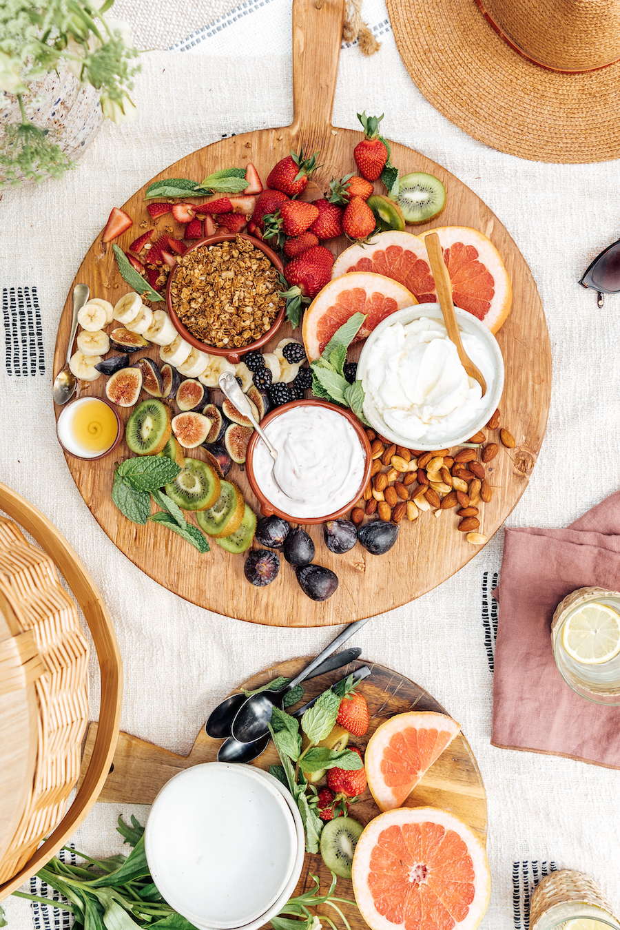 Yogurt & Granola Breakfast Grazing Board for a Mother's Day Picnic