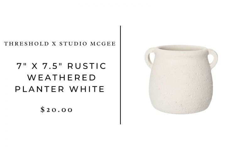 Threshold Studio McGee 7" x 7,5" Máy trồng cây phong cách mộc mạc màu trắng