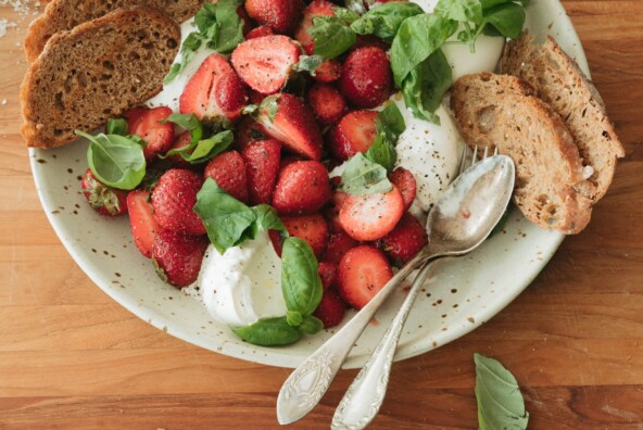 Strawberry caprese salad