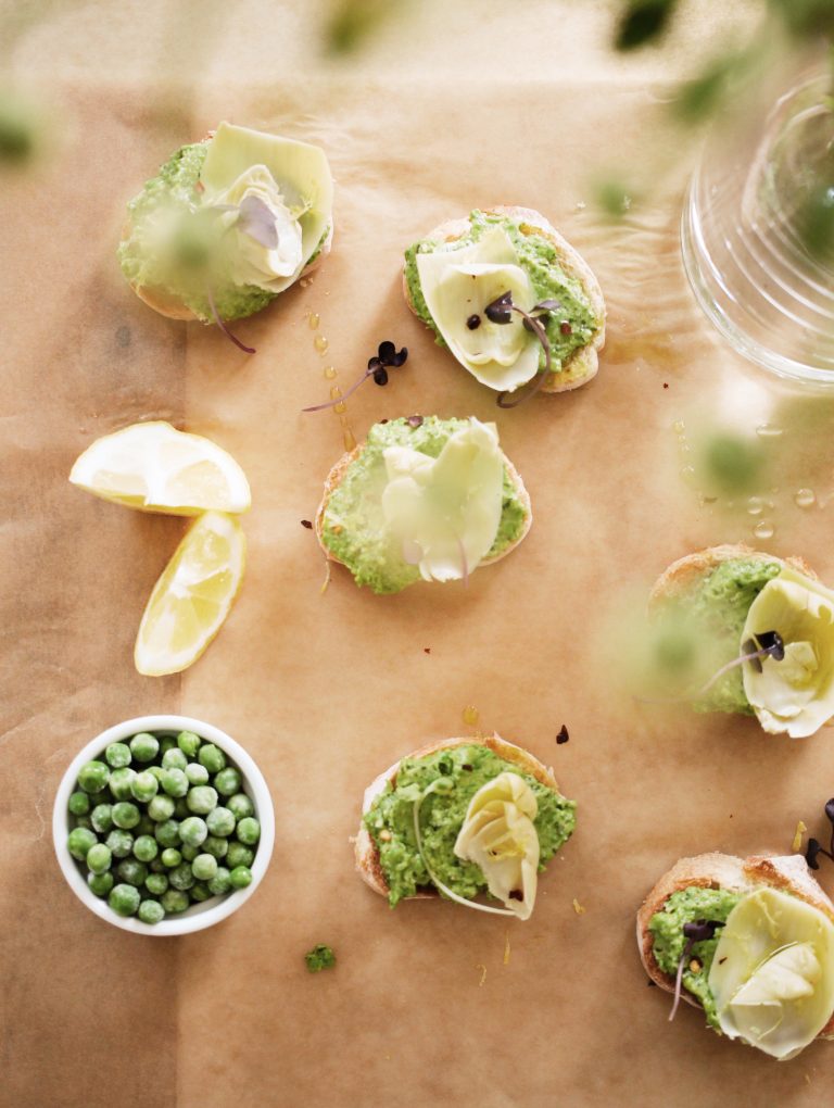 Artichoke & Spring Pea Crostini