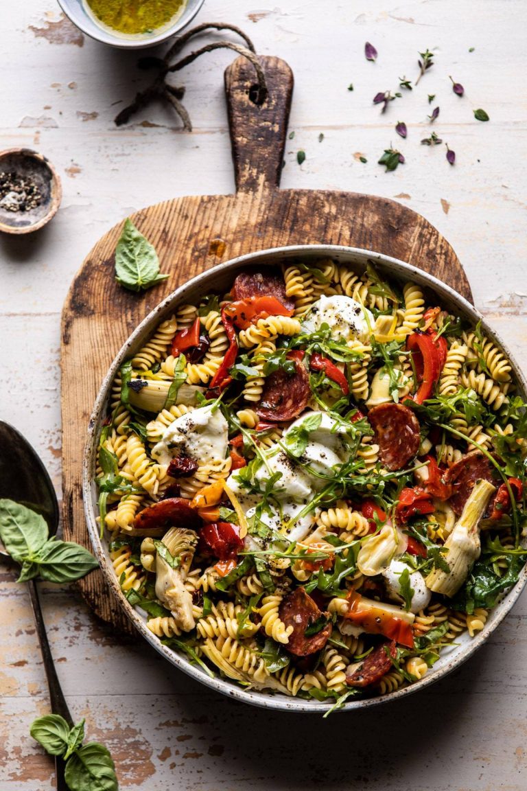 Antipasto Pasta Salad With Herby Parmesan Vinaigrette