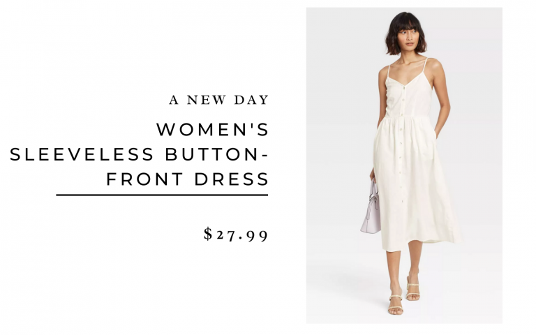 A sleeveless dress with a button placket for women on the new day