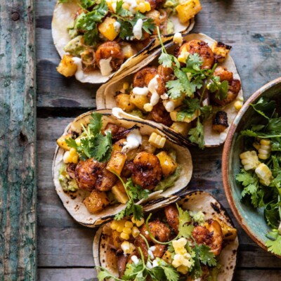 Hawaiian Pineapple Shrimp Tacos with Creamy Jalapeño Special Sauce — Half Baked Harvest