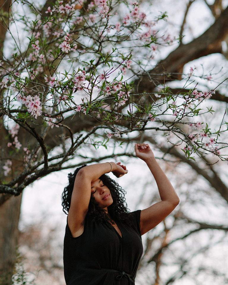 woman dancing outside