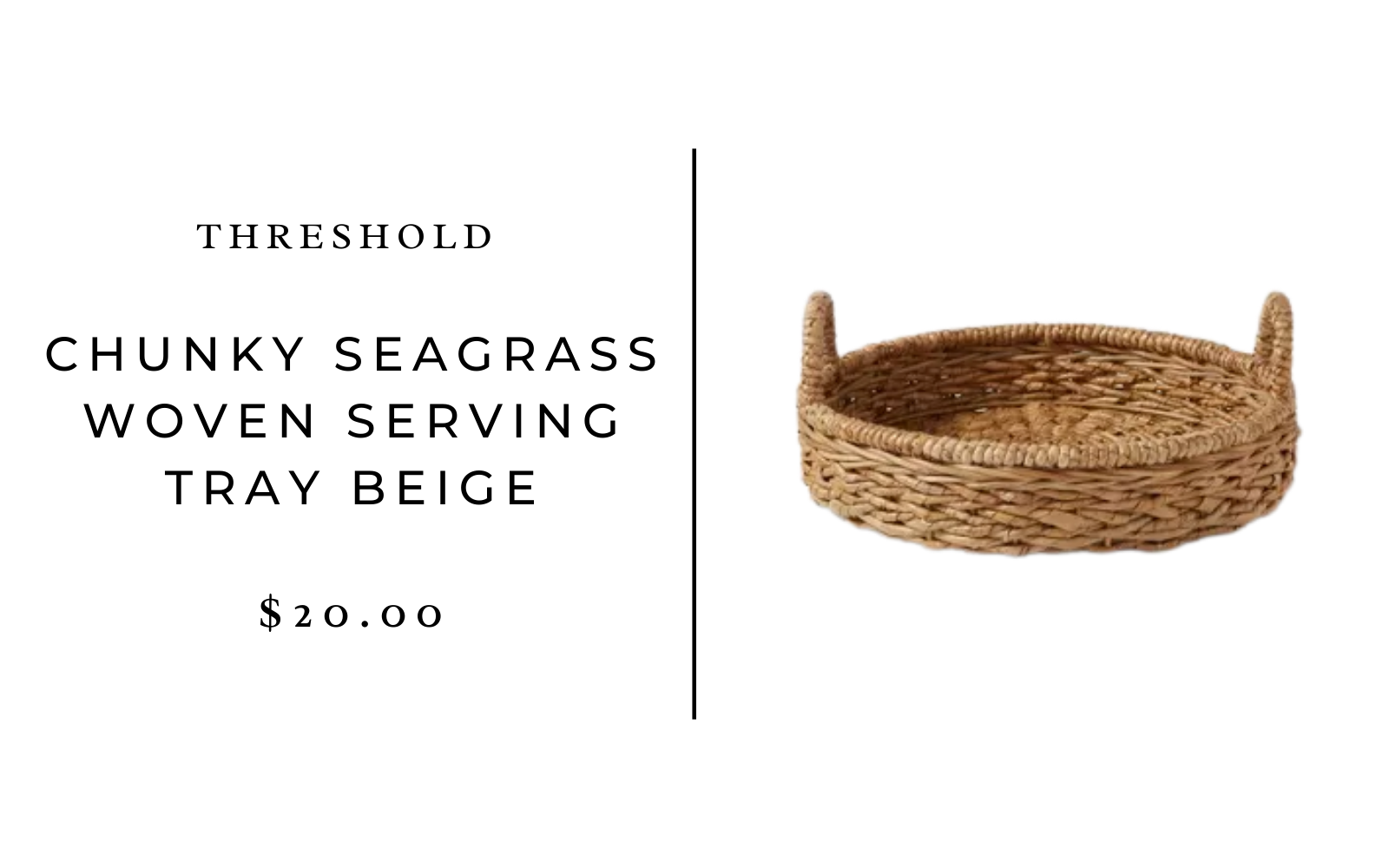 chunky seagrass woven serving tray beige - simple place setting ideas