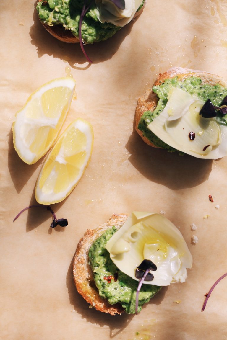 Artichoke & Spring Pea Crostini